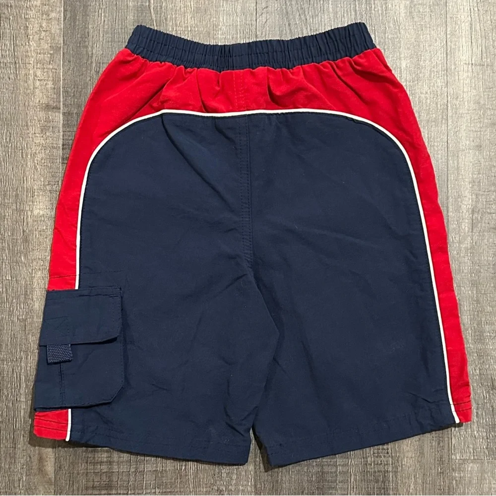 💞 New Toddler Boys Size 5T Navy Blue & Red Athletic Shorts